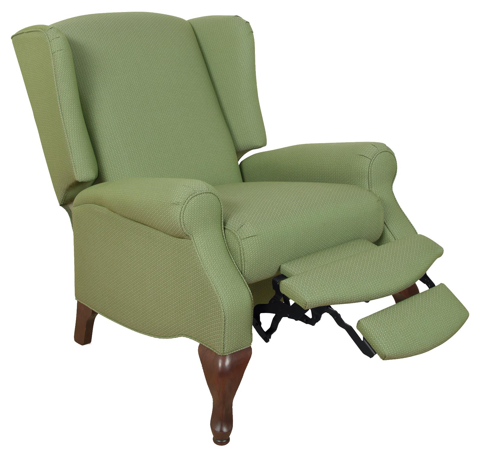 Queen anne shop recliner with lever